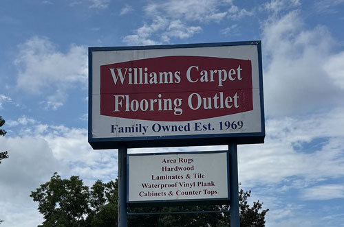 Williams Carpet Flooring Outlet Sign Williams Carpet Flooring Outlet Sign
